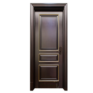 Guangdong Simple Style Prehung Black Cheap Price Interior Wooden MDF Door Design