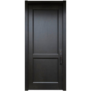 Residential Prehung Black Exterior House Home Single Main Solid Wooden Door Designs