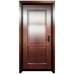 Prettywood House Interior Single Leaf Swing Sapele Solid Wood Hotel Fire Rated Door