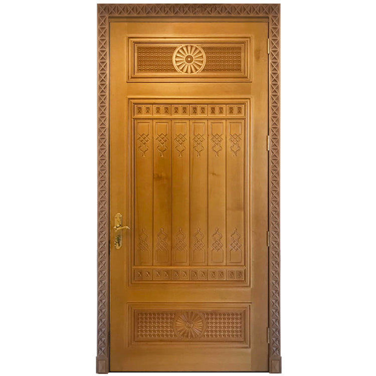 Prettywood Saudi Arabic Style Luxury Hotel Room Carving Design Solid Wooden Door