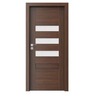 Foshan Factory Price Polish Interior Flush Design Wooden Laminated Walnut Veneer Door