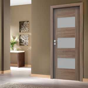 Custom Design Catalogue Interior House Modern Design Laminate Veneer Doors With Glass