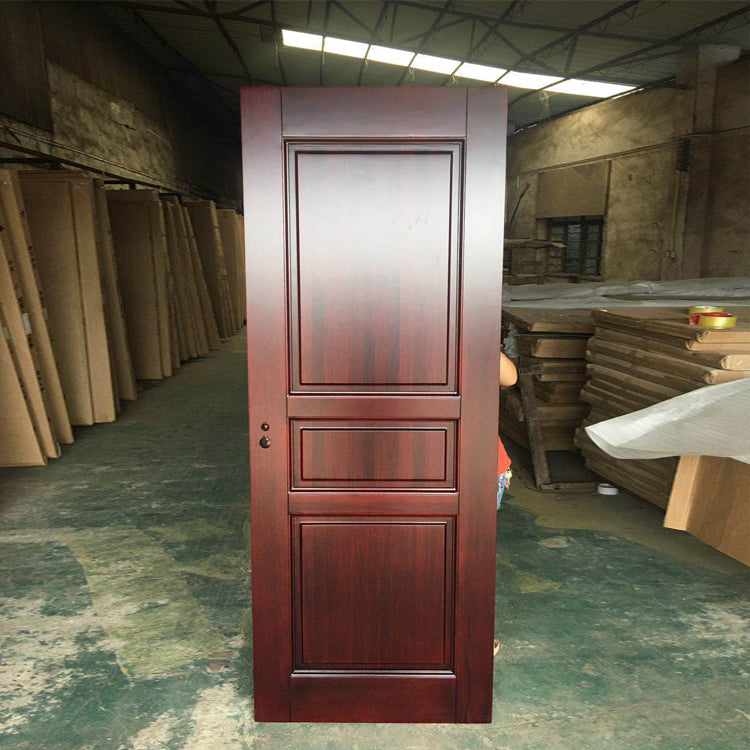 Prettywood 3 Panel Design House Front Sapele Modern Solid Wood Exterior Doors