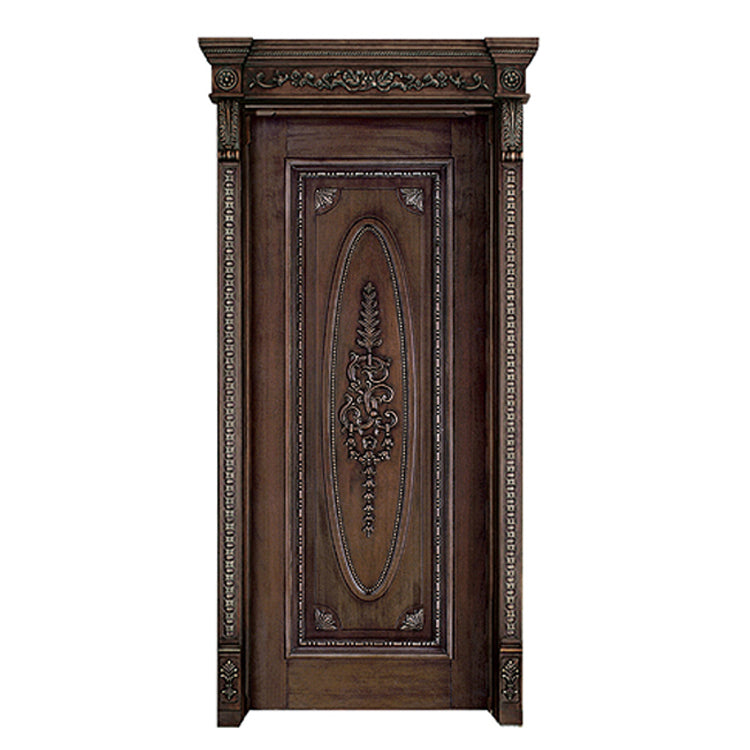 Prettywood Indian Style Carving Main Entrance Teak Wood Door Design For House