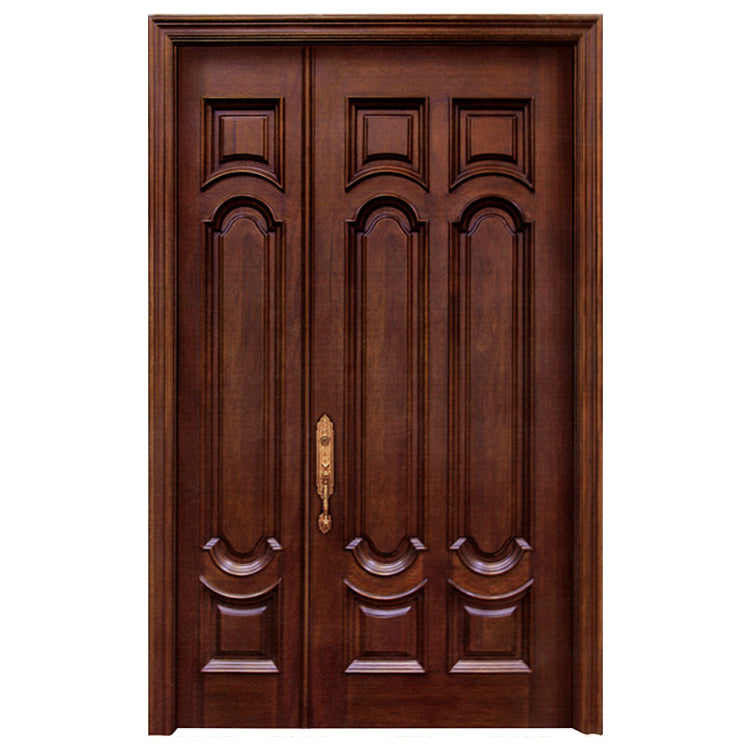 Foshan Factory Indian House Swing Solid Wooden Main Simple Double Door Designs