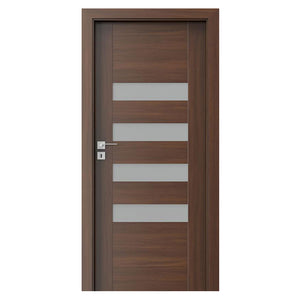 Foshan Factory Price Polish Interior Flush Design Wooden Laminated Walnut Veneer Door