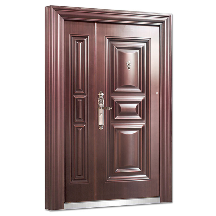 Prettywood Residential Exterior Main Entrance Security Anti-Theft Steel Front Entry Door Design