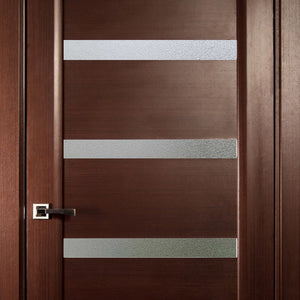 Prettywood Apartment Latest Modern Design Waterproof Glass Inserted Interior Bathroom Door