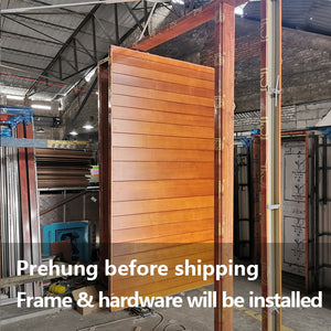 Prettywood All Weather Waterproof Prehung Modern Design Exterior Front Entry Steel Wood Pivot Door