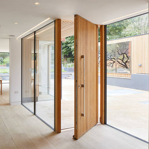 Prettywood Villa Exterior Solid Main Entry Door Modern Designs Front Pivot Door