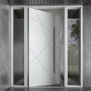 Prettywood Postmodernism Simple Design Waterproof Exterior Solid Wooden Pivot door