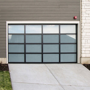 Prettywood Overhead Remote Control Sectional Aluminum Frosted Glass Garage Door