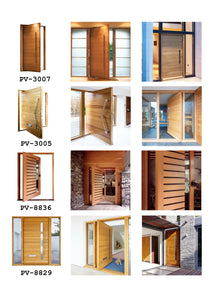 Prettywood Latest Popular Design Catalog Modern Exterior Front Entrance Pivot Door