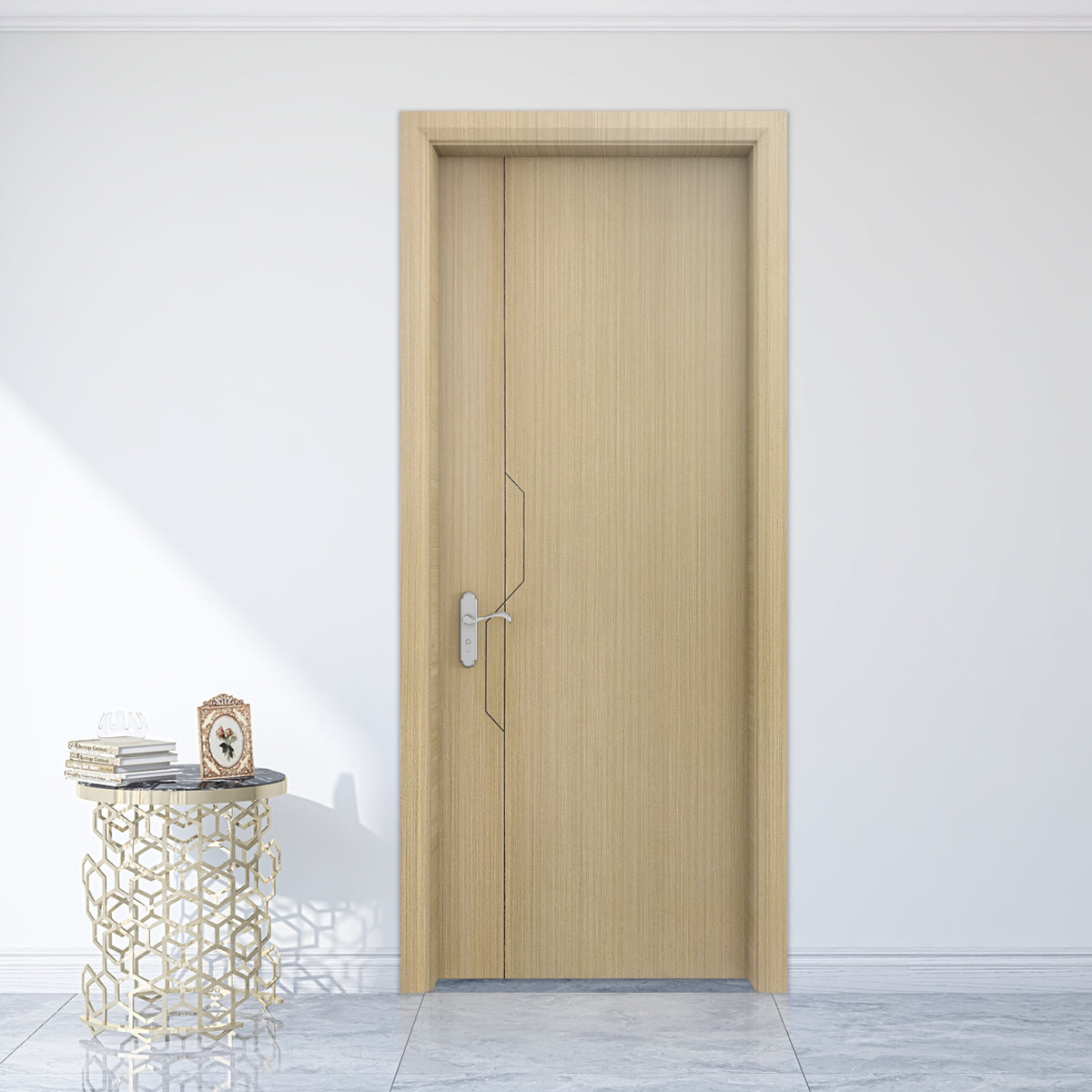 Prettywood Wholesale Price Modern Design Solid Core Wooden House Interior Room Doors