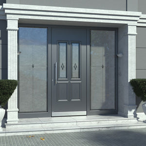 Prettywood French Style Commercial Stainless Steel Main Entrance Metal Security Door