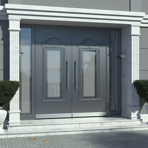 Prettywood French Style Commercial Stainless Steel Main Entrance Metal Security Door
