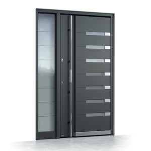 Modern Residential Metal Stainless Steel Exterior Security Front Entry Aluminum Door Designs With Frames